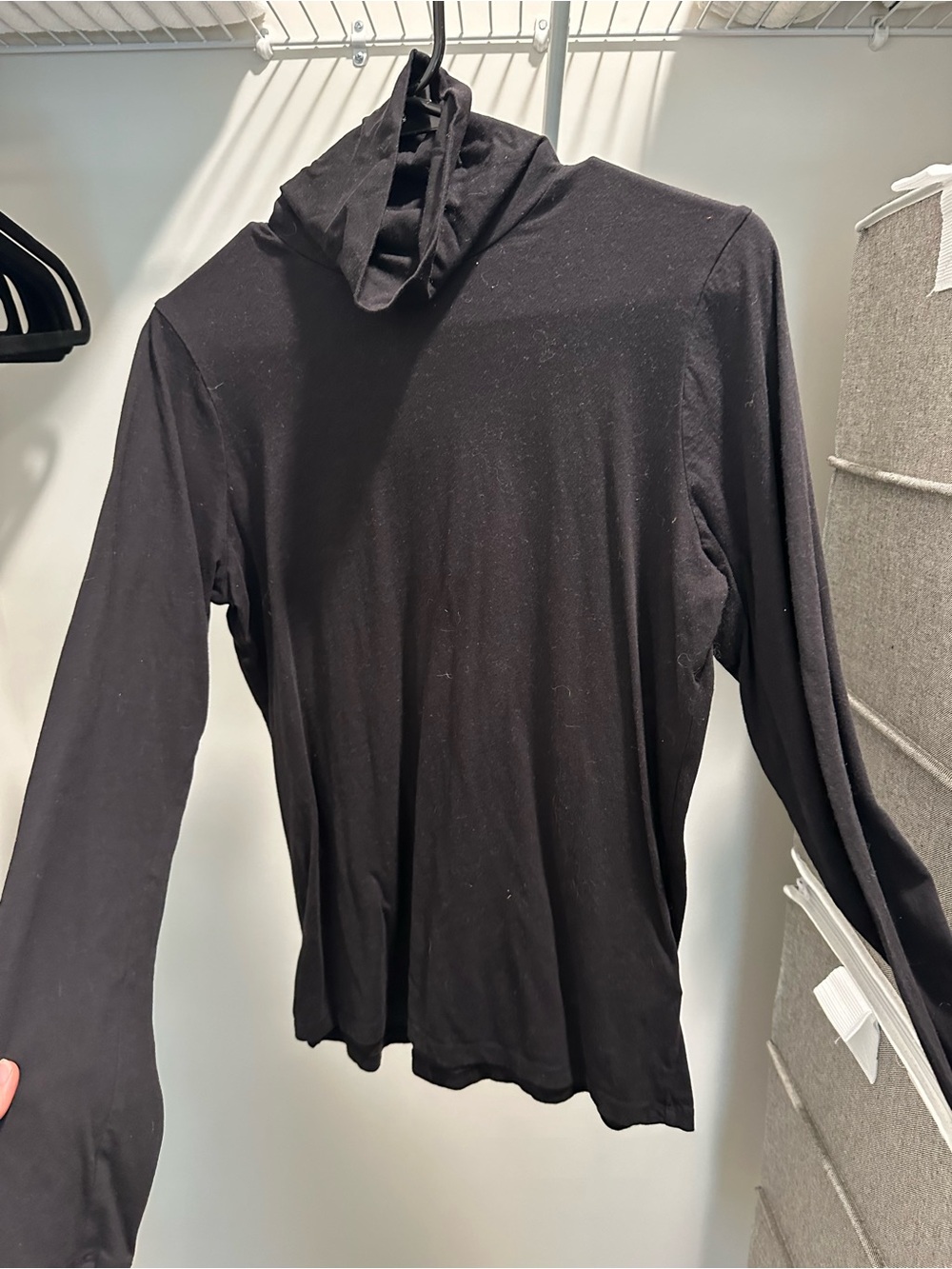 Everlane Black Long-Sleeve Turtleneck Top